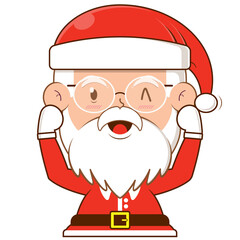 Santa Claus playful face cartoon cute