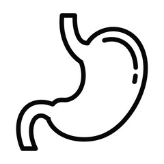 Simple outline illustration of the human stomach organ a vital part of the digestive system presented in a clean line art style