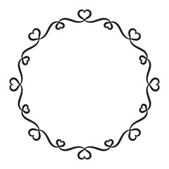 Decorative frame with hearts. Vector illustration