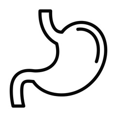 Simple outline illustration of the human stomach organ anatomy and digestive system representation