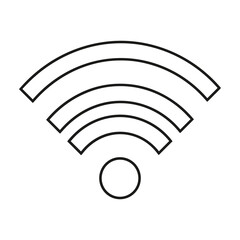 Simple outline of a wireless internet wi fi signal icon representing connectivity and digital communication technology