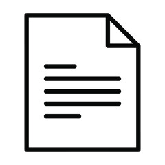 Simple line art icon of a document with text lines representing information or a report