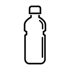 Simple outline icon of a plastic water bottle with a cap perfect for health and hydration concepts