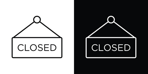 Closed icon outline. Vector isolated pictogram for web