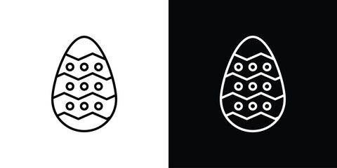 Easter egg icon outline. Vector isolated pictogram for web
