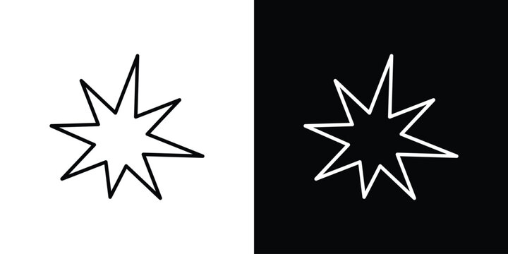 Explosion icon outline. Vector isolated pictogram for web