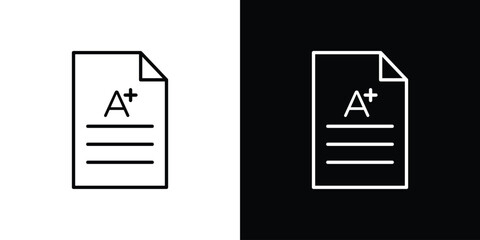 Grades icon outline. Vector isolated pictogram for web