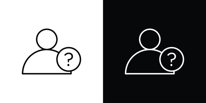 Guess who icon outline. Vector isolated pictogram for web