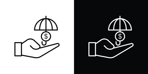 Fototapeta premium Investment insurance icon outline. Vector isolated pictogram for web