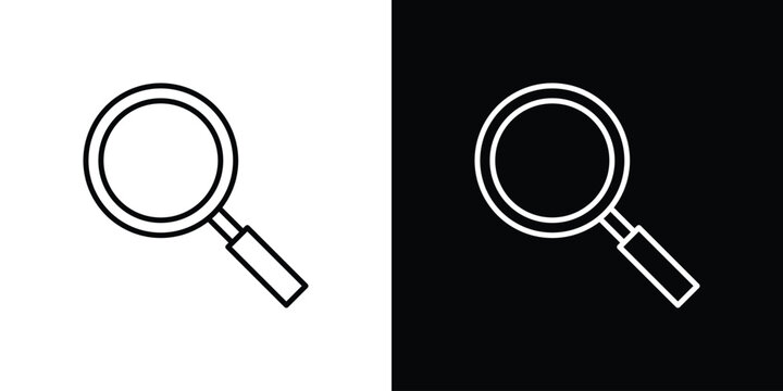 Loupe icon outline. Vector isolated pictogram for web