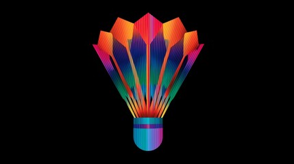 Vibrant Abstract Shuttlecock Design with Minimalist Aesthetic