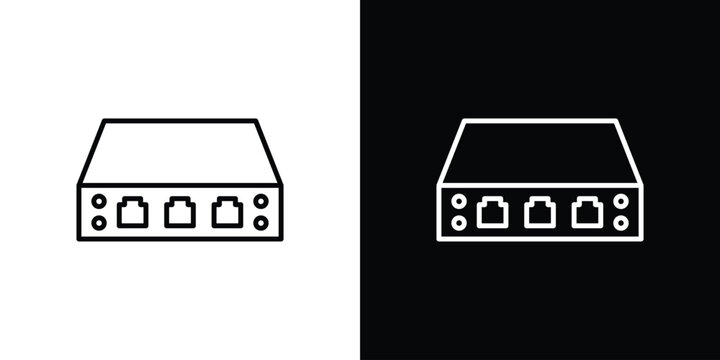 Network switch icon outline. Vector isolated pictogram for web