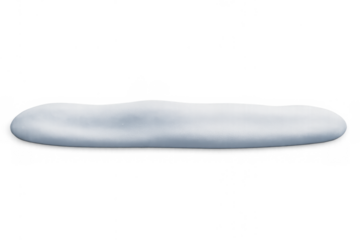 Snowdrift forming a winter ground element with uneven surface, white snow texture on transparent background