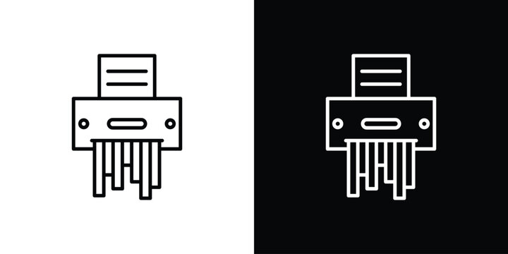 Paper shredder icon outline. Vector isolated pictogram for web