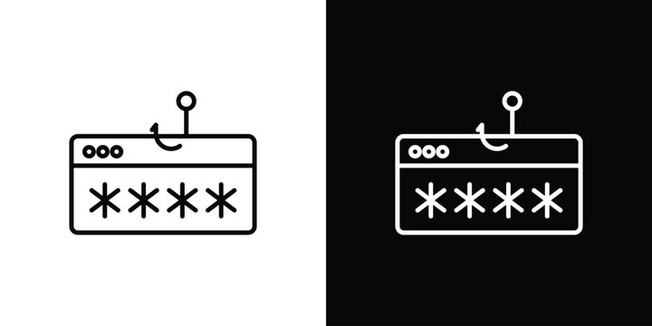 Password phishing icon outline. Vector isolated pictogram for web