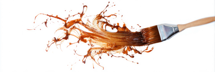 Paint spatter around brush is minimal on white