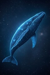 Fototapeta premium whale in the night sky