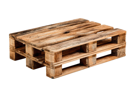 Old wooden pallet isolated on transparent background
