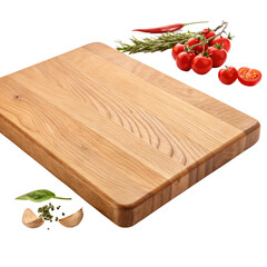 cutting board with tomatoes isolated on transparent background
