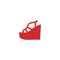 elegant red silhouette women shoes