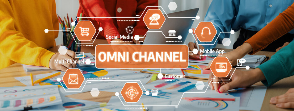 A vibrant marketing strategy session showcasing a collaborative team focused on omni channel solutions. Engaging discussions around digital tools enhance business growth and customer engagement. Amity - Powered by Adobe