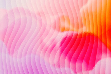 Abstract pink and orange watercolor background with wavy lines pattern
