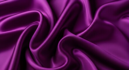 Obraz premium Luxurious deep purple satin fabric with elegant folds and soft sheen