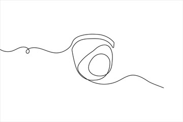 Obraz premium Cctv camera single line art minimalist outline security device illustration 