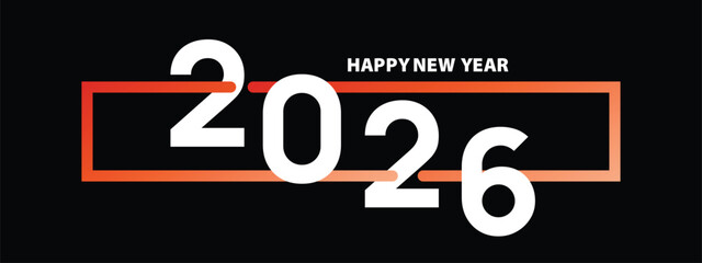 Fototapeta premium Celebrate Happy new year 2026 background. Holiday greeting card design. Vector illustration.