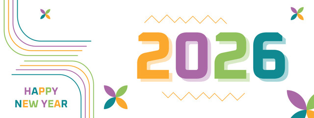 Celebrate Happy new year 2026 background. Holiday greeting card design. Vector illustration.