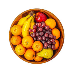 Tropical and Seasonal Harvest: Overhead View of Mixed Fruits, png