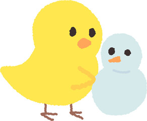 winter_snowman_baby_chick