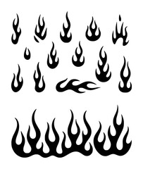 Black Flame Graphics Collection: Tribal Flames, Fire Accents, and Fire Border