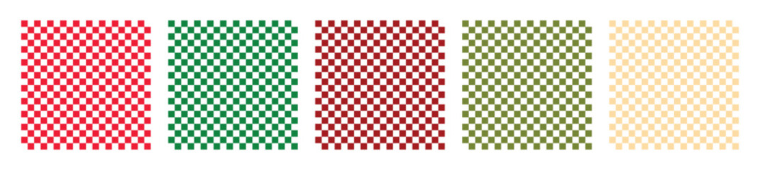 Fototapeta premium Set of Five Seamless Mini-Checkerboard Patterns in Different Color Combinations for Tiling Backgrounds
