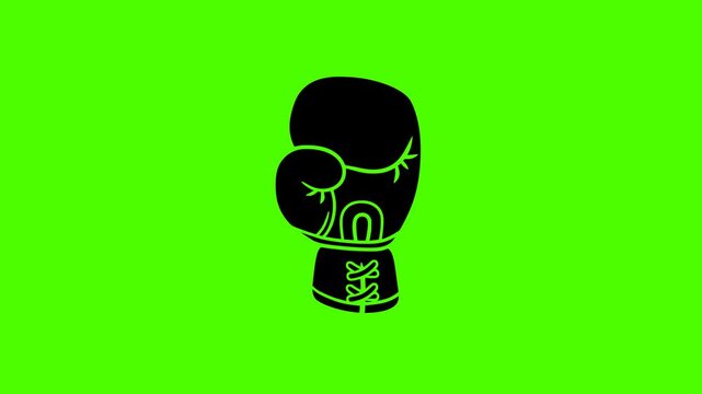 sport illustration boxing silhouette green logo screen icon video outline training fitness competition strength fight power punch ring gym shape with vector graphic background