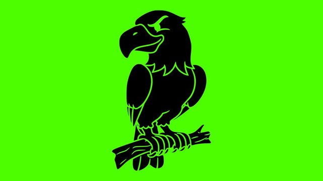 eagle illustration bad silhouette green logo screen icon video outline bird predator wildlife freedom cartoon hawk wild nature falcon shape and vector graphic background