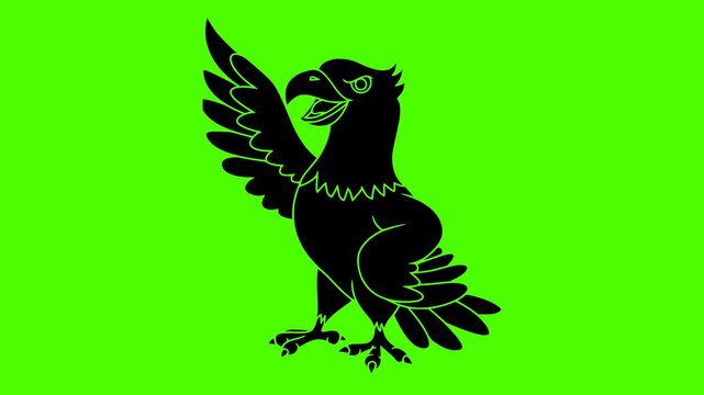 eagle illustration bad silhouette green logo screen icon video outline bird predator wildlife freedom cartoon hawk wild nature falcon shape and vector graphic background