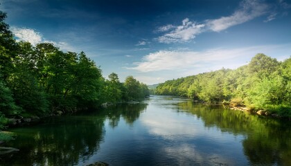 Fototapeta premium River With A Calm Serene Atmosphere