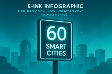 E Ink Smart City Sign with Digital Display for Urban Information Systems
