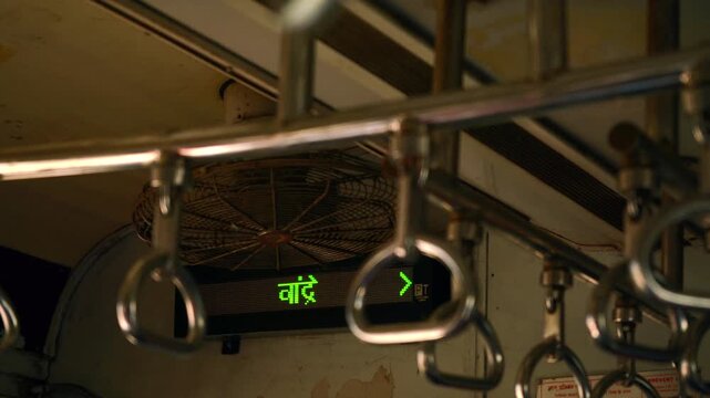 LED indicator of railway station name, Mumbai city, India