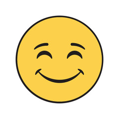 Smiling Face Emoji with Closed Eyes Happy and Content Expression