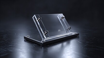 Sleek Acrylic Display Stand for Product Showcase on Dark Surface