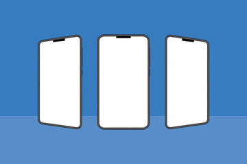 Realistic black Smartphone mockup collection isolated on background. modern mobile phone collection with copy space. technology vector illustration. Free Vector Free Vector