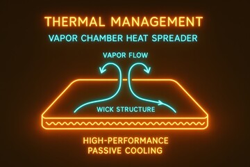 Vapor Chamber Infographic with Heat Transfer Technology for Cooling Solutions