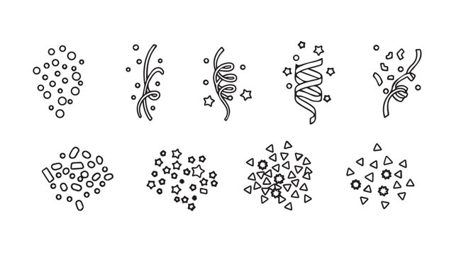 Collection of abstract organic shapes and patterns in a distinctive silhouette style