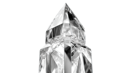 Ornamental Crystal Tower Design on Transparent Background