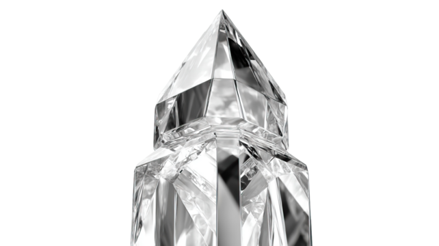 Ornamental Crystal Tower Design on Transparent Background