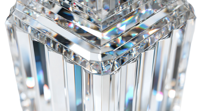 Ornamental Crystal Tower Design on Transparent Background