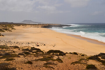 Playa de las Conchas beach, La Graciosa Island, Lanzarote, Canary Islands, Spain