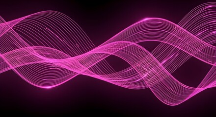 Abstract glowing pink wave pattern on a dark background